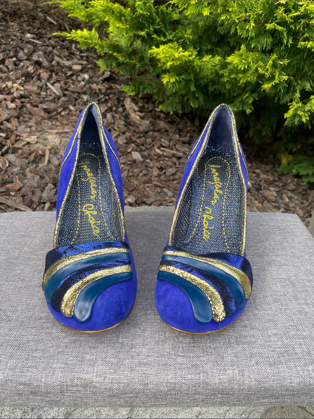 Irregular Choice Cobalt Blue Suede Leather Heels - Picture 2 of 6
